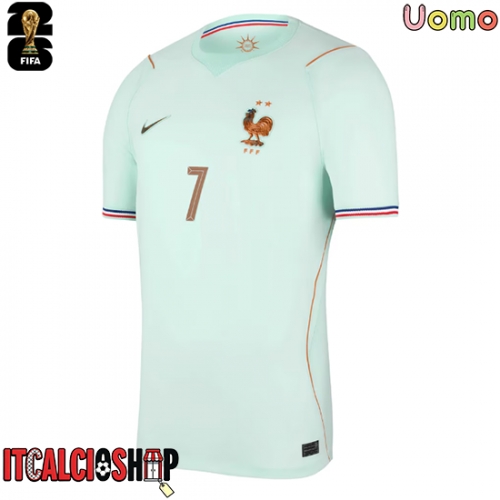 Francia Ousmane Dembele #7 Seconda Maglia Mondiali 2026 Manica Corta